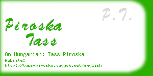 piroska tass business card